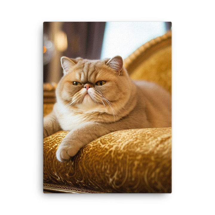 Exotic Shorthair Cat Lounging Canvas - PosterfyAI.com