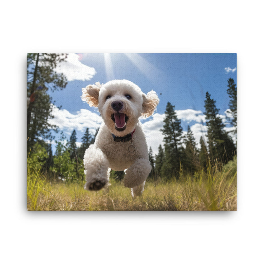 The Playful Poodle canvas - Posterfy.AI