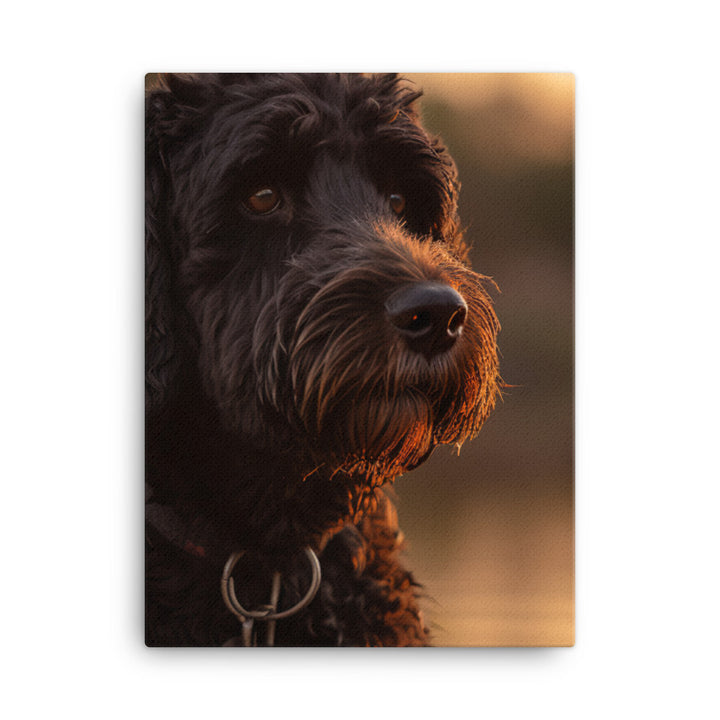 Water Dog at Sunset Canvas - PosterfyAI.com