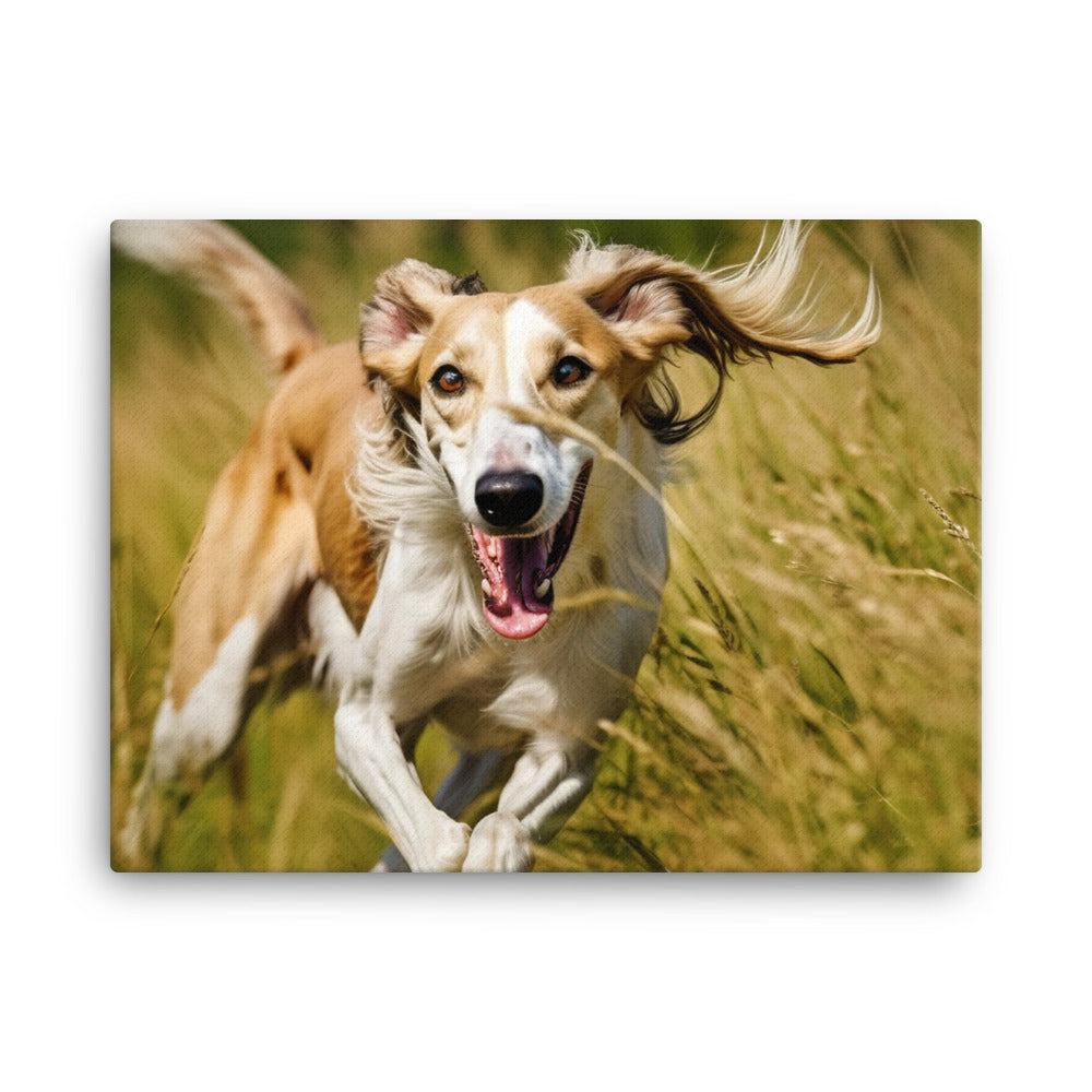 Playful Saluki canvas - Posterfy.AI