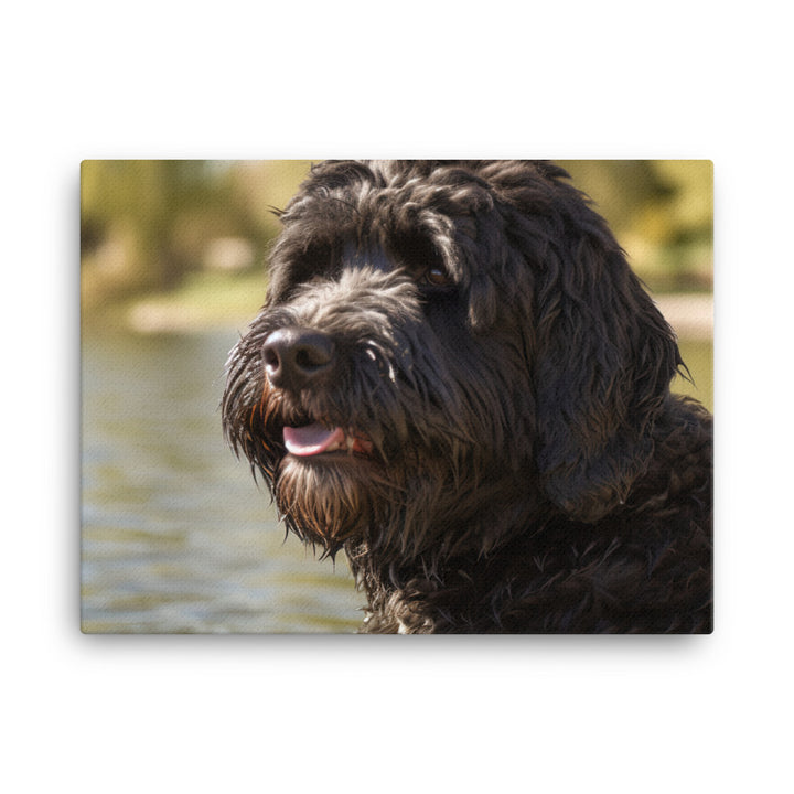 Portuguese Water Dog walk canvas - Posterfy.AI