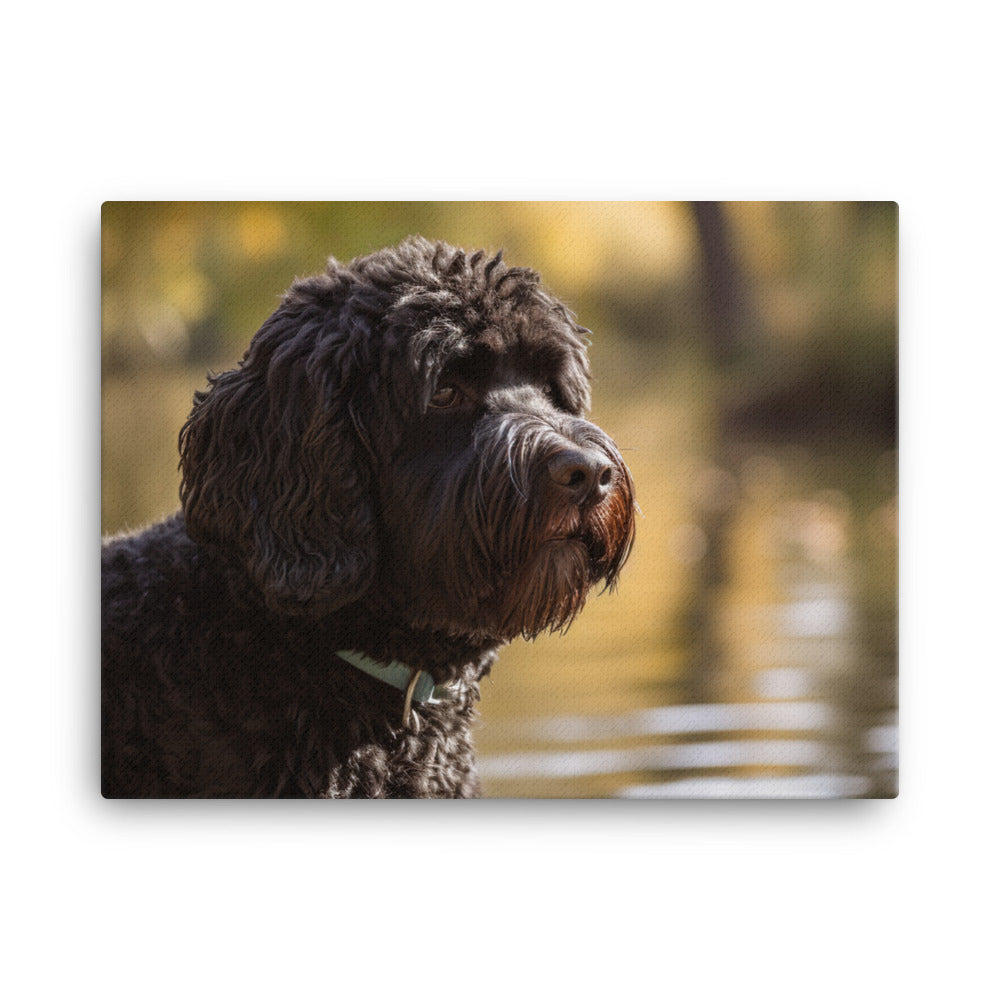 Portuguese Water Dog walk canvas - Posterfy.AI
