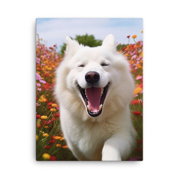 Samoyed Smile Canvas - PosterfyAI.com