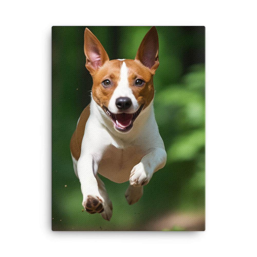 Running Basenji Canvas - PosterfyAI.com