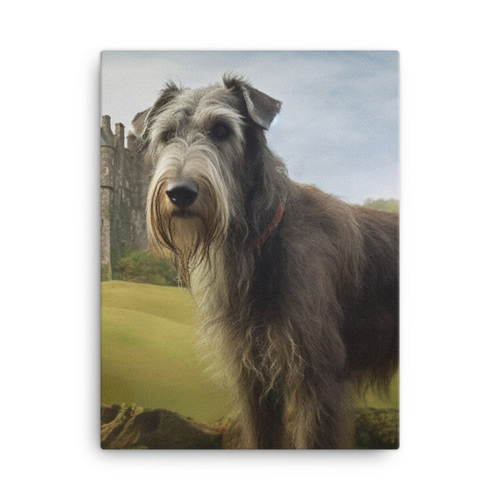 Regal Scottish Deerhound in a Castle Canvas - PosterfyAI.com