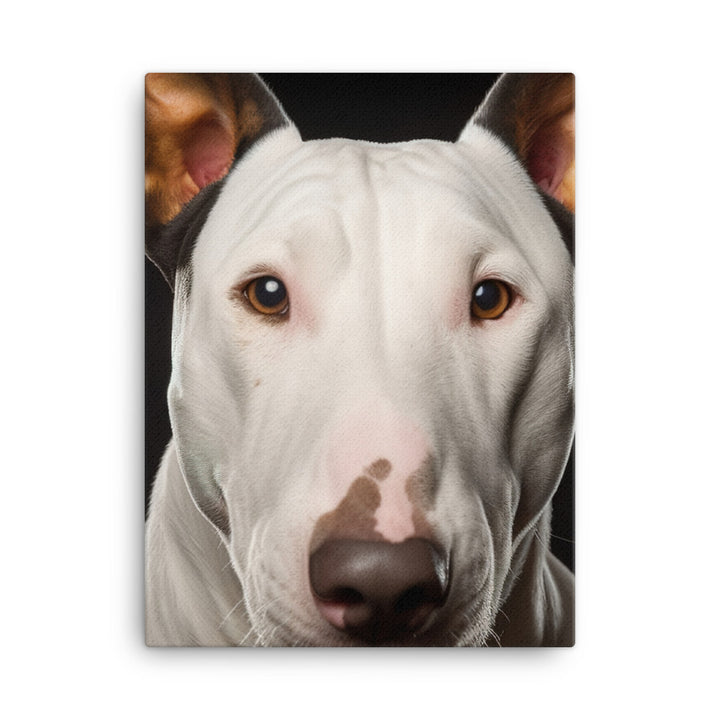Regal Bull Terrier Portrait Canvas - PosterfyAI.com