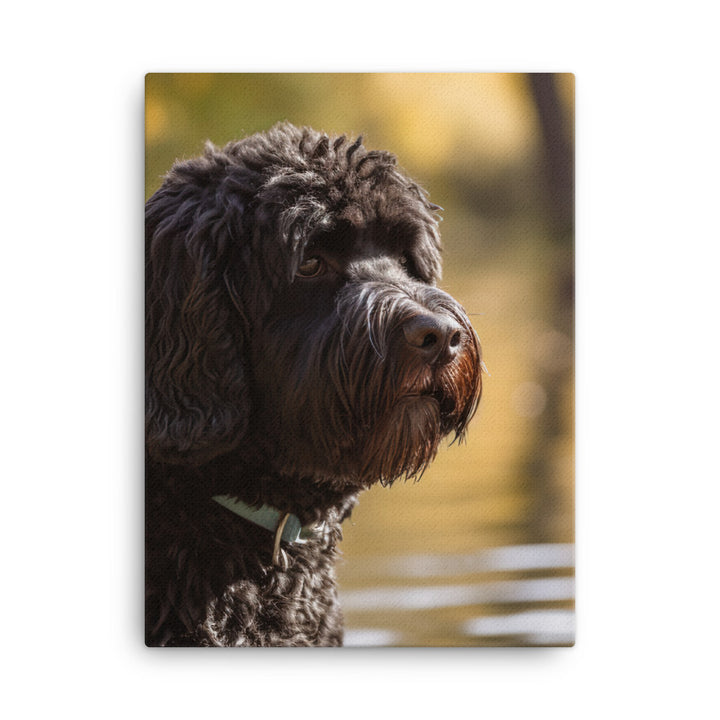 Portuguese Water Dog walk Canvas - PosterfyAI.com