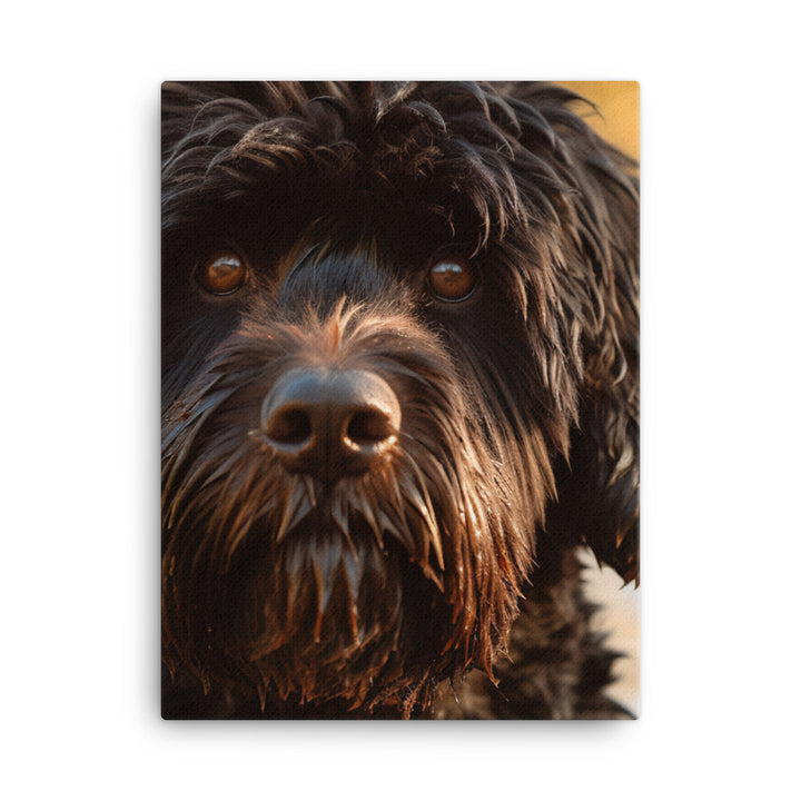 Portrait of a Portuguese Water Dog Canvas - PosterfyAI.com