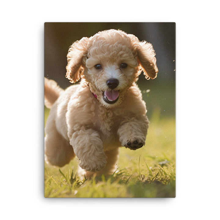 Playful Poodle Pup Canvas - PosterfyAI.com