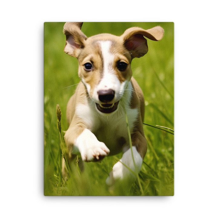 Playful Greyhound Pup Canvas - PosterfyAI.com