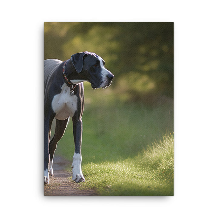 Majestic Great Dane on a Stroll Canvas - PosterfyAI.com