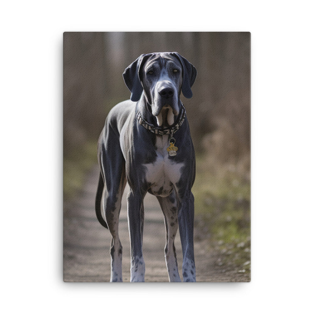 Majestic Great Dane on a Stroll Canvas - PosterfyAI.com