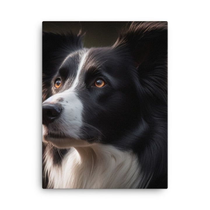 Majestic Border Collie Portrait Canvas - PosterfyAI.com