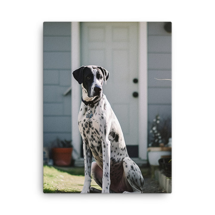 Loyal Great Dane Protecting His Home Canvas - PosterfyAI.com