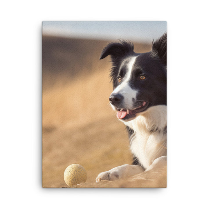 Loyal Border Collie at Work Canvas - PosterfyAI.com