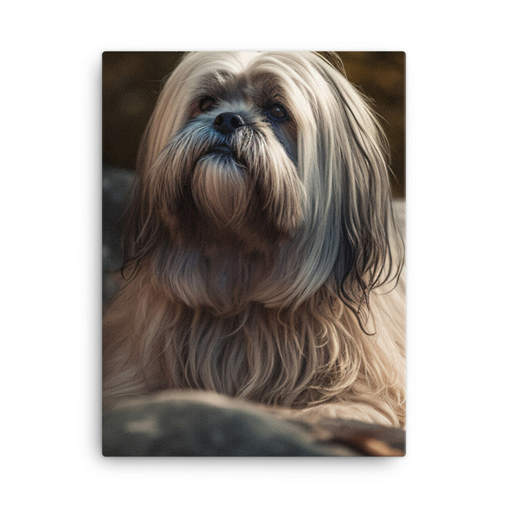 Lhasa Apso in Nature Canvas - PosterfyAI.com