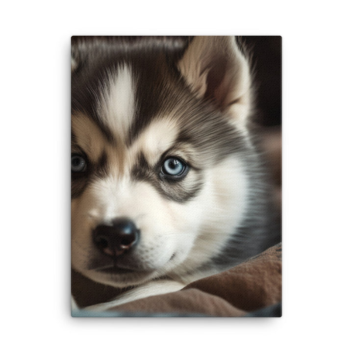 Gentle Alaskan Malamute Pup Canvas - PosterfyAI.com