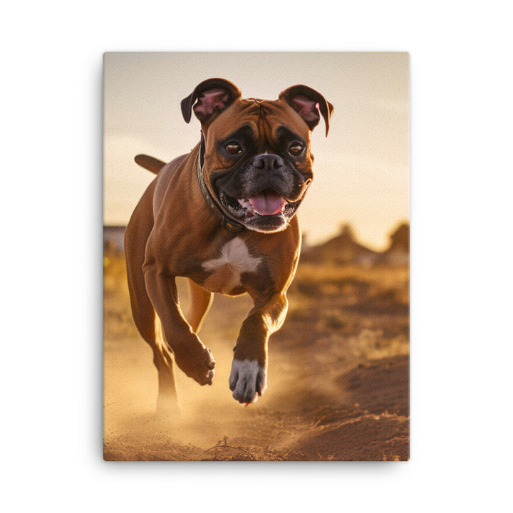 Energetic Boxer at Playtime Canvas - PosterfyAI.com