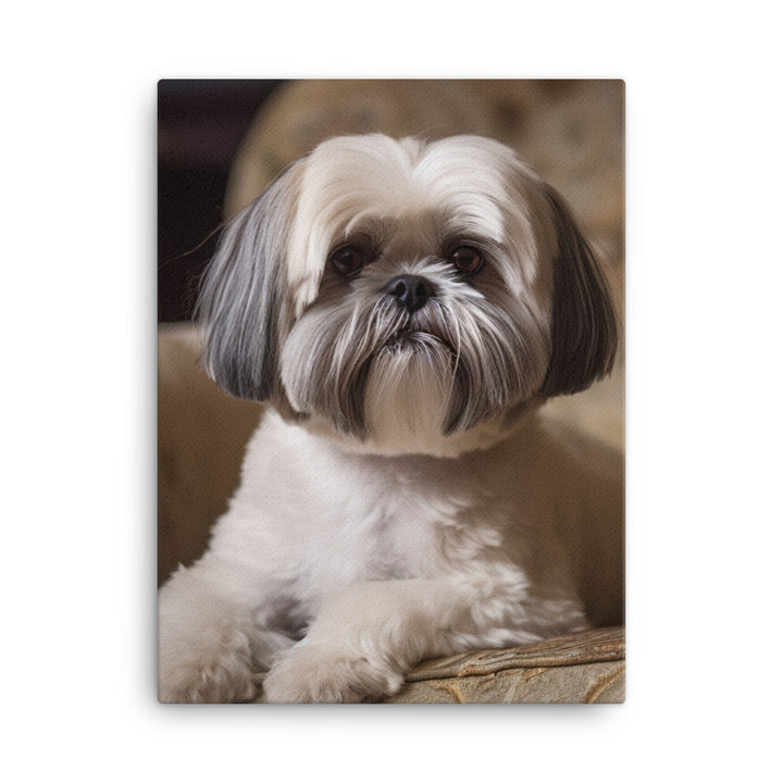 Elegant Shih Tzu Portrait Canvas - PosterfyAI.com