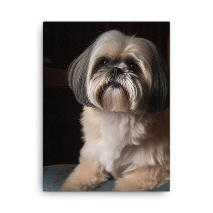 Elegant Shih Tzu Portrait Canvas - PosterfyAI.com