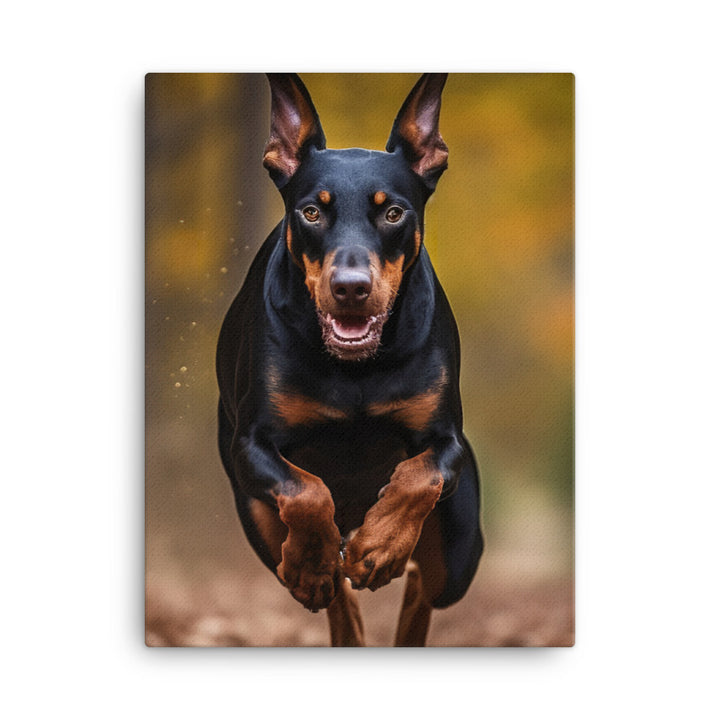 Doberman Pinschers love of running Canvas - PosterfyAI.com