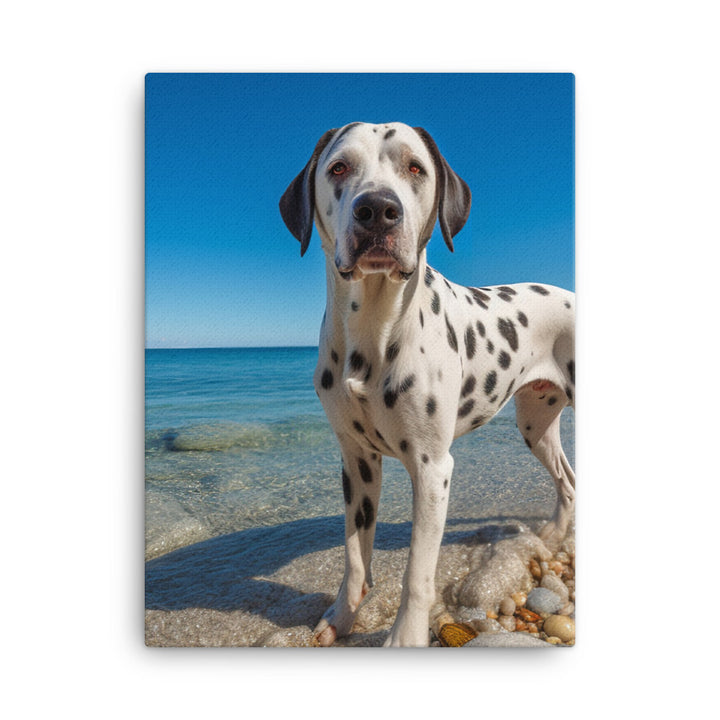 Dalmatian on the Beach Canvas - PosterfyAI.com