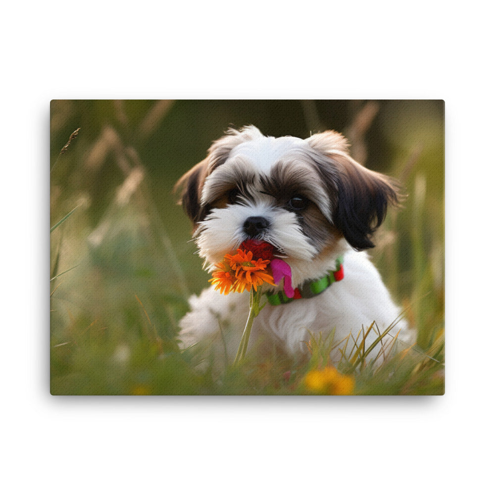 Sweet and Playful Shih Tzu canvas - Posterfy.AI