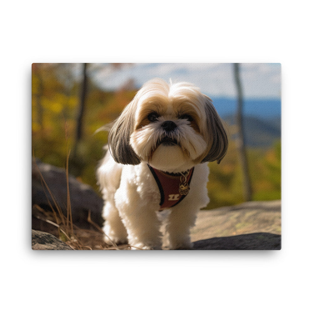 Adventurous Shih Tzu on a Hike canvas - Posterfy.AI