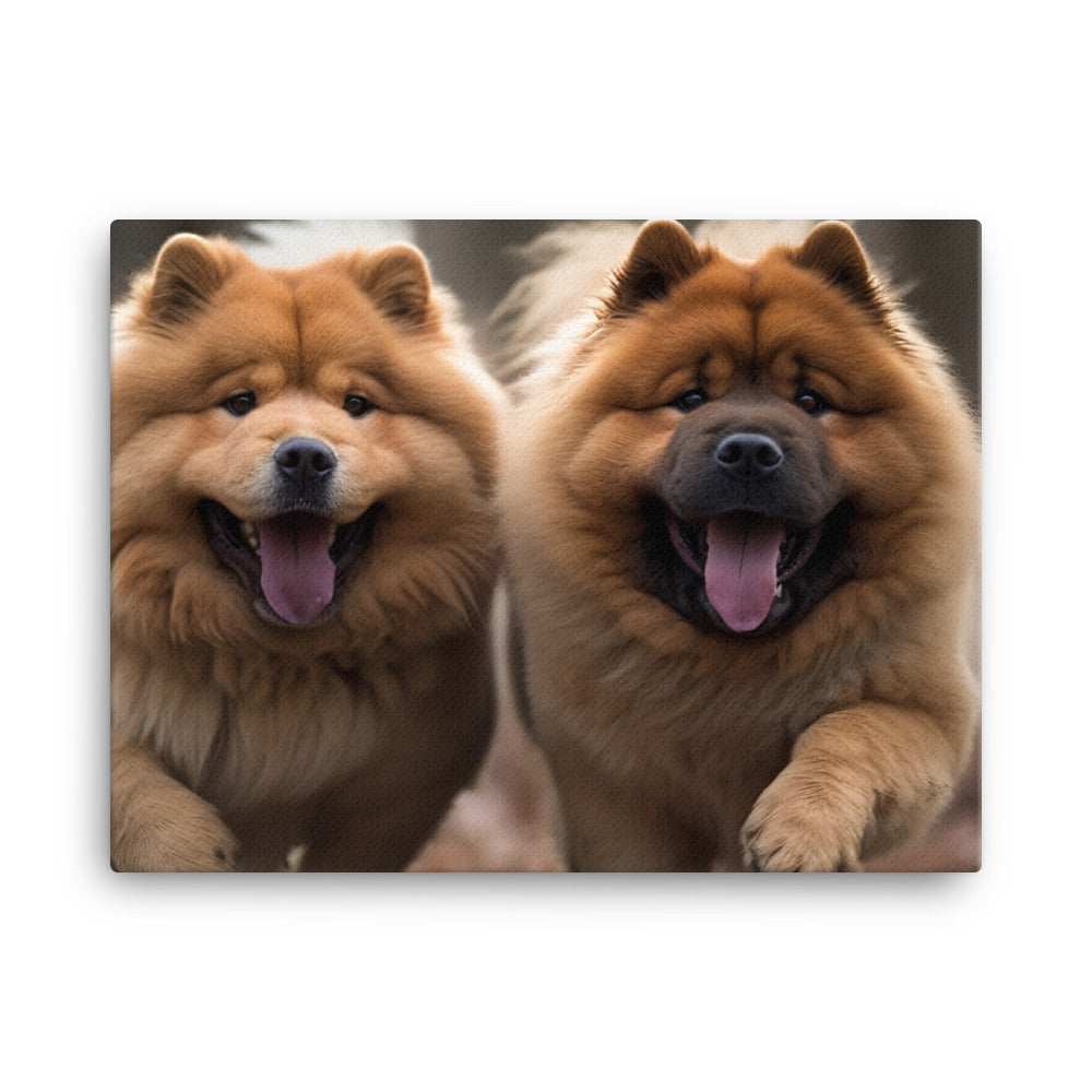 Two Chow Chows Having Fun canvas - Posterfy.AI