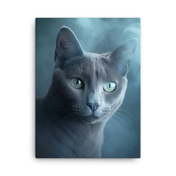 Mysterious World of Russian Blue Cat Canvas - PosterfyAI.com