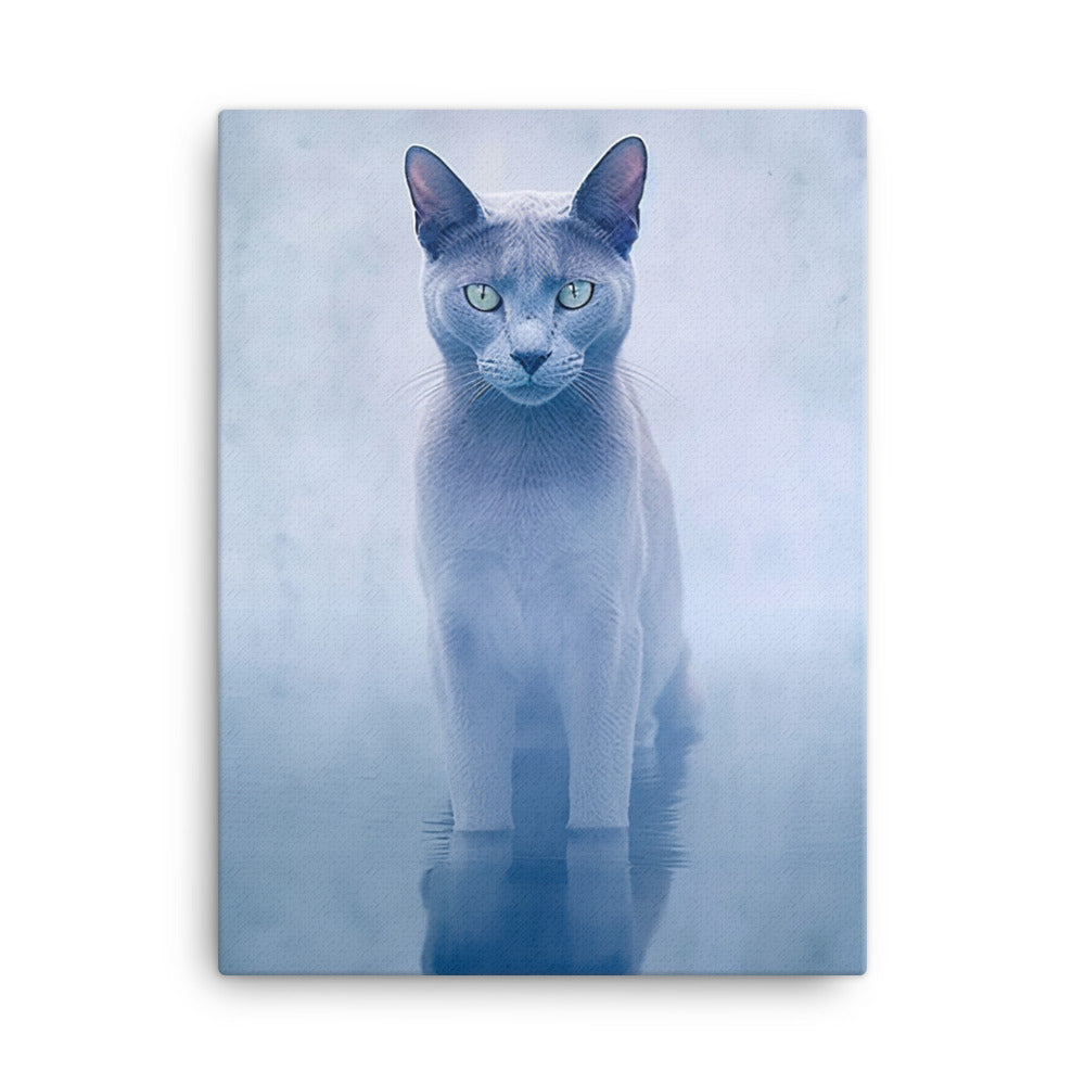 Mysterious World of Russian Blue Cat Canvas - PosterfyAI.com