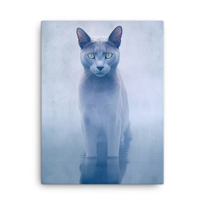 Mysterious World of Russian Blue Cat Canvas - PosterfyAI.com