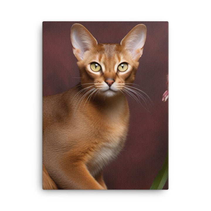 Enigmatic Aura of Abyssinian Cat Canvas - PosterfyAI.com
