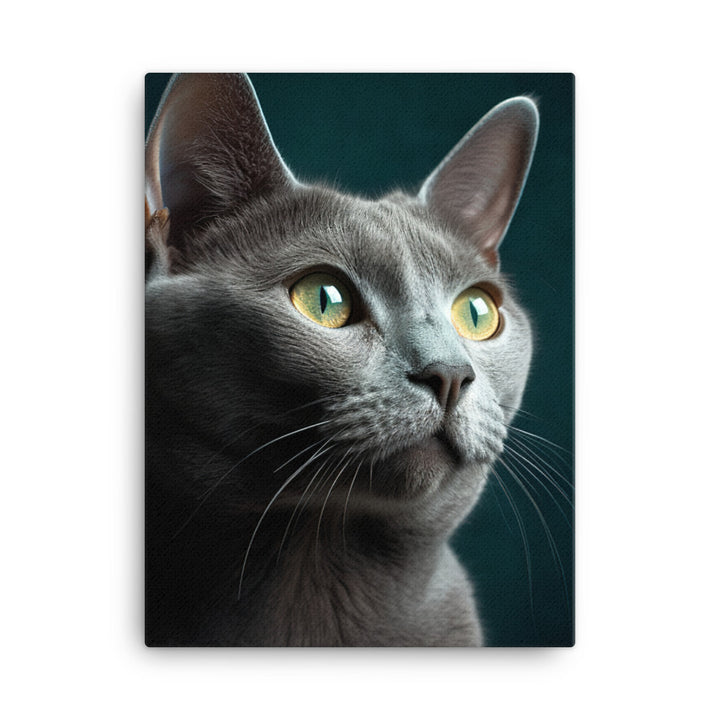 Gentle Nature of Russian Blue Cat Canvas - PosterfyAI.com