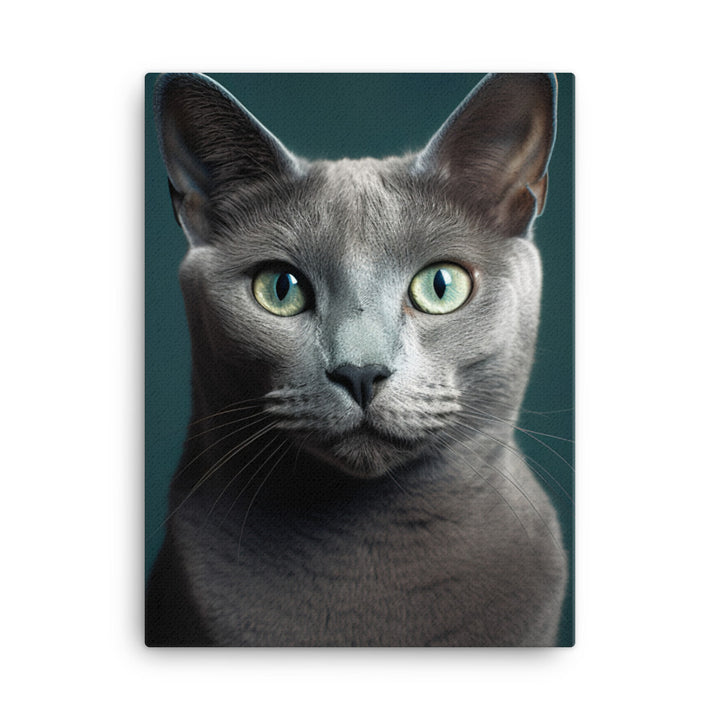 Gentle Nature of Russian Blue Cat Canvas - PosterfyAI.com