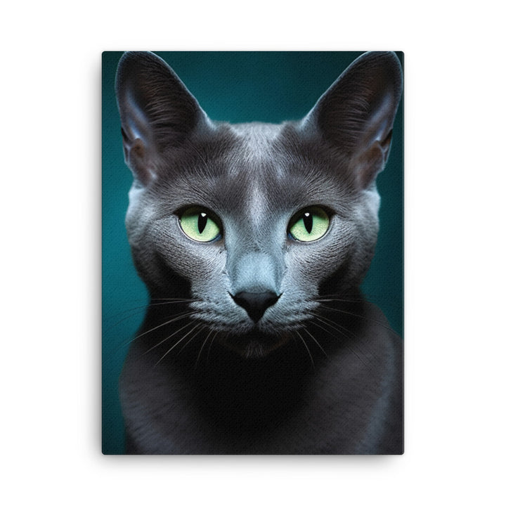 Charms of Russian Blue Cat Canvas - PosterfyAI.com