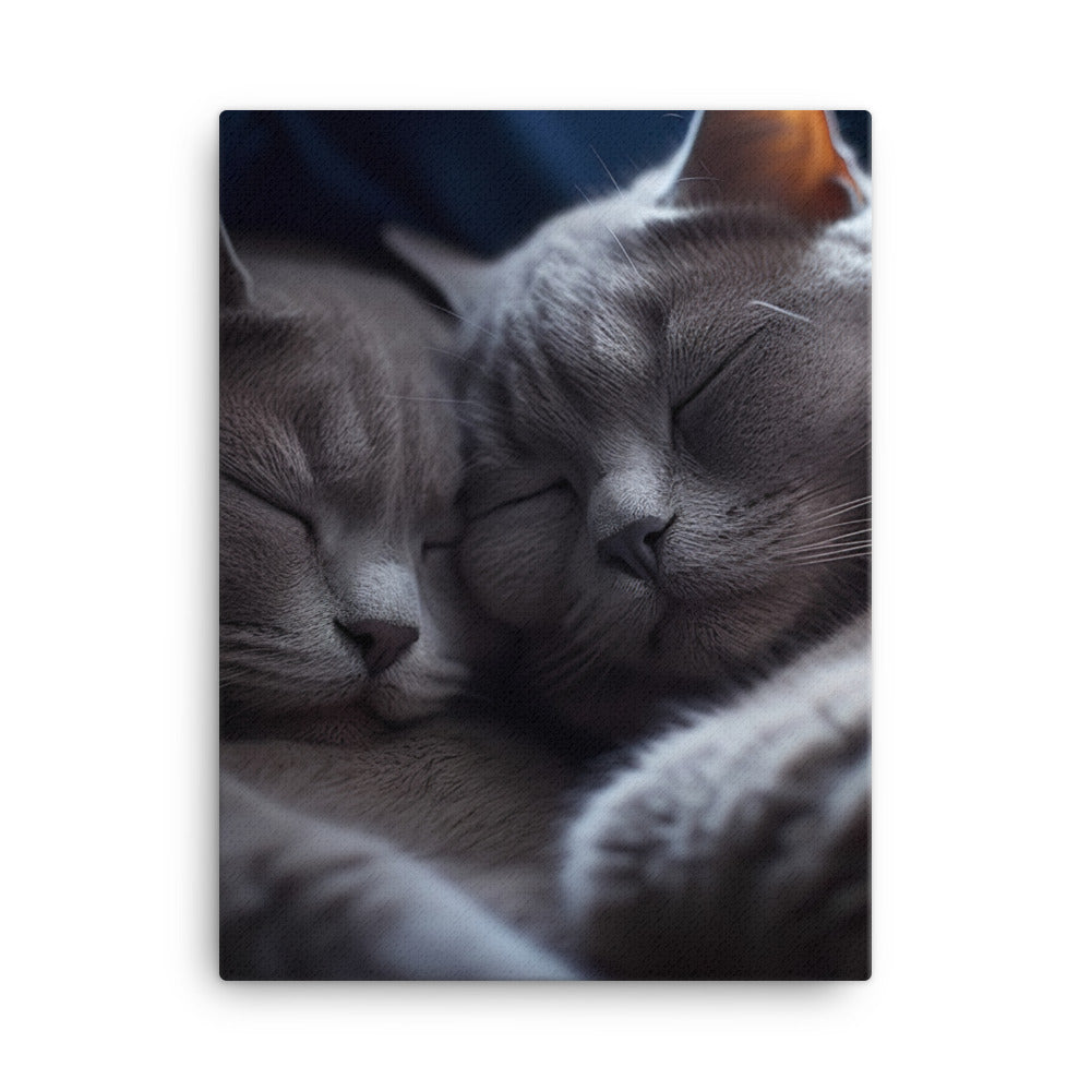 British Shorthair Cat Canvas - PosterfyAI.com