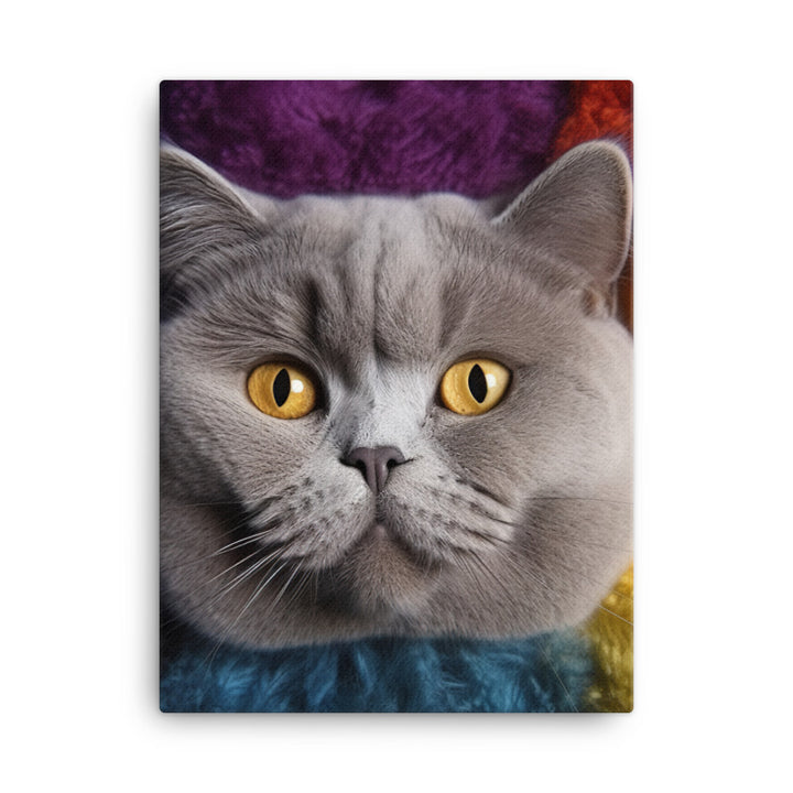 British Shorthair Cat Canvas - PosterfyAI.com