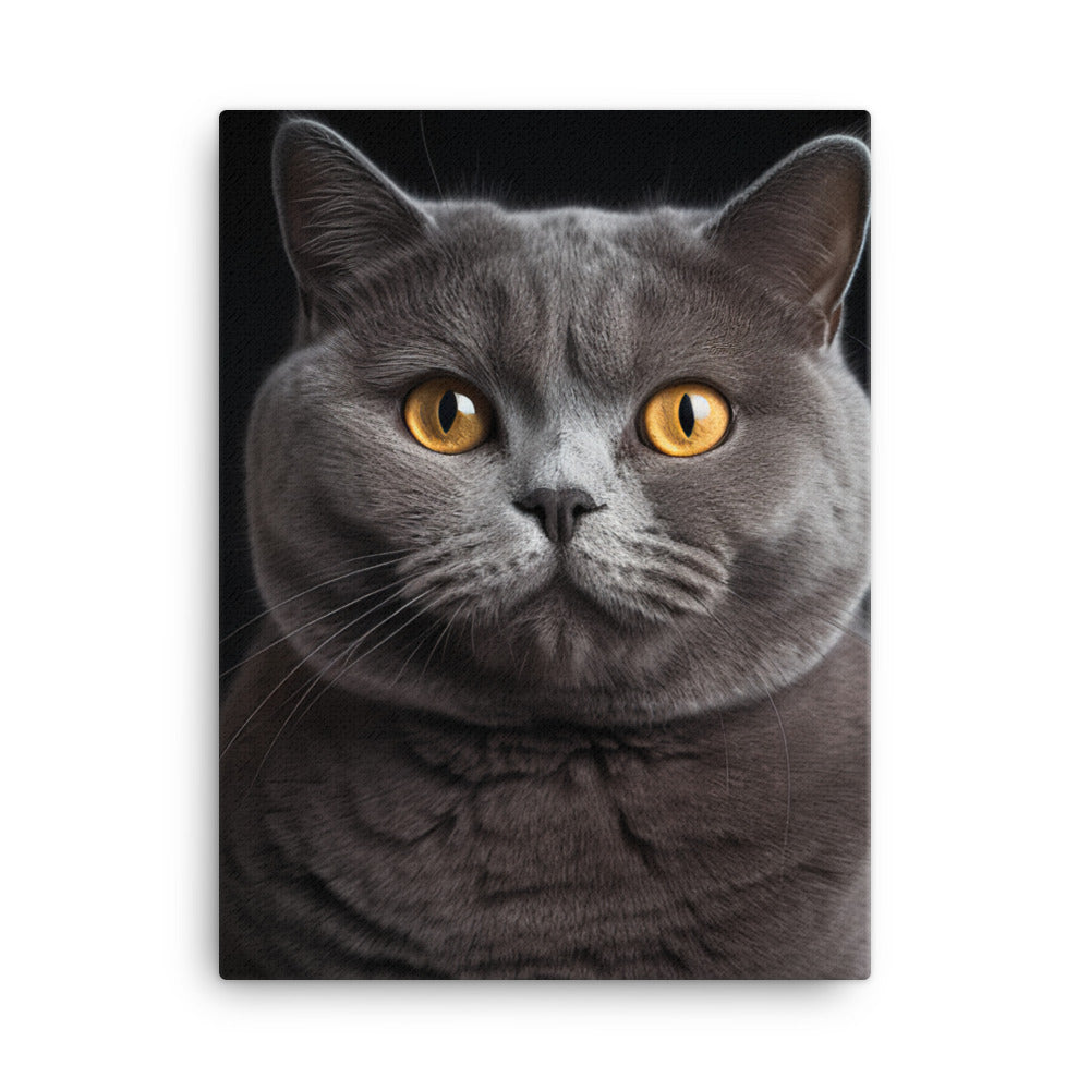 British Shorthair Cat Canvas - PosterfyAI.com