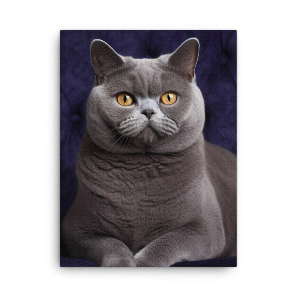 British Shorthair Cat Canvas - PosterfyAI.com