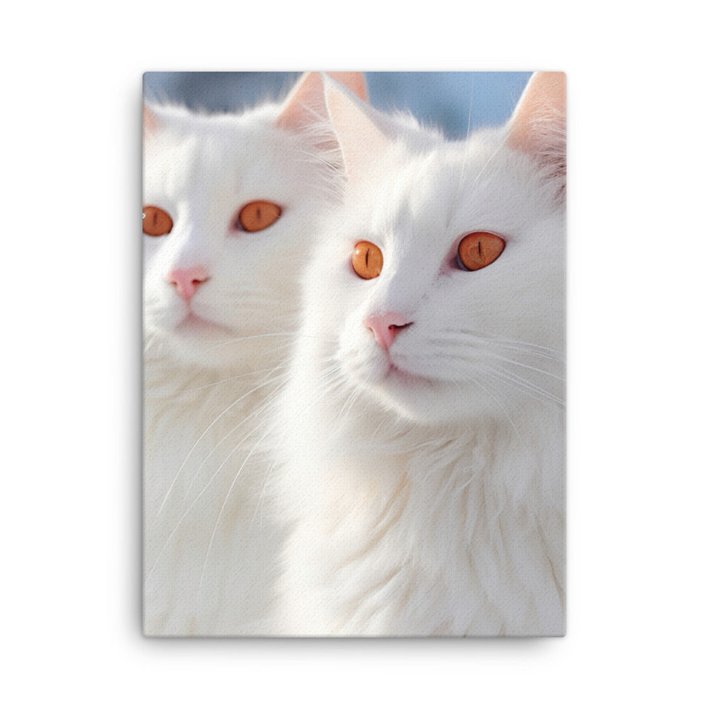 Turkish Van Cat in Winter Canvas - PosterfyAI.com