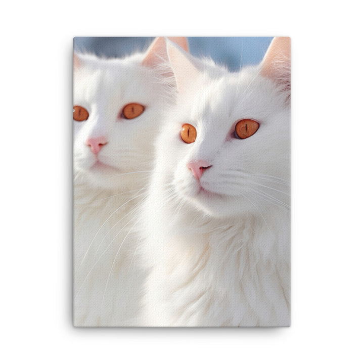 Turkish Van Cat in Winter Canvas - PosterfyAI.com