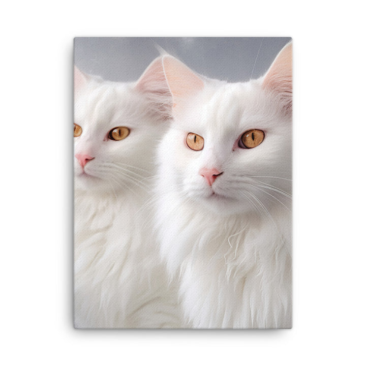 Turkish Van Cat in Winter Canvas - PosterfyAI.com