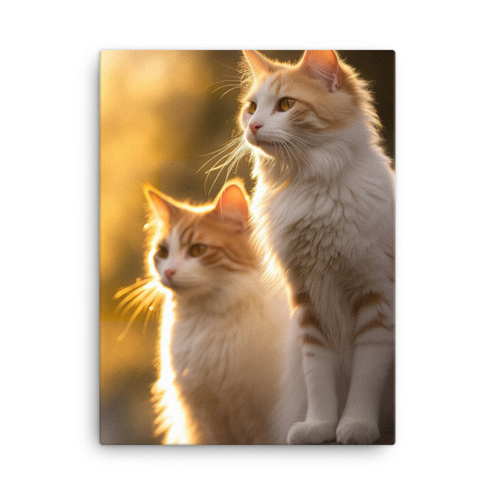 Turkish Van Cat Basking Canvas - PosterfyAI.com