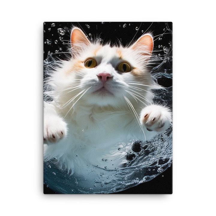 Graceful Turkish Van Cat Canvas - PosterfyAI.com
