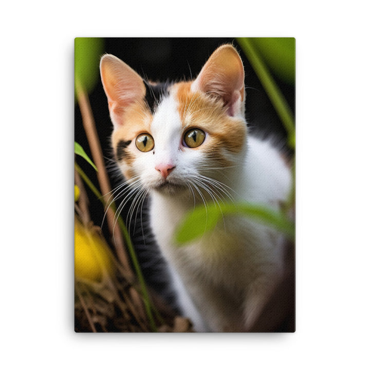 Japanese Bobtail Kitten Canvas - PosterfyAI.com
