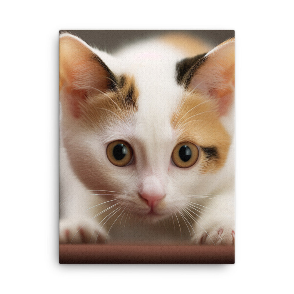 Japanese Bobtail Kitten Canvas - PosterfyAI.com