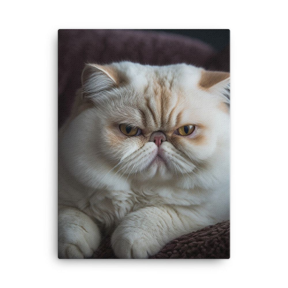 Elegance of Exotic Shorthair Cat Canvas - PosterfyAI.com