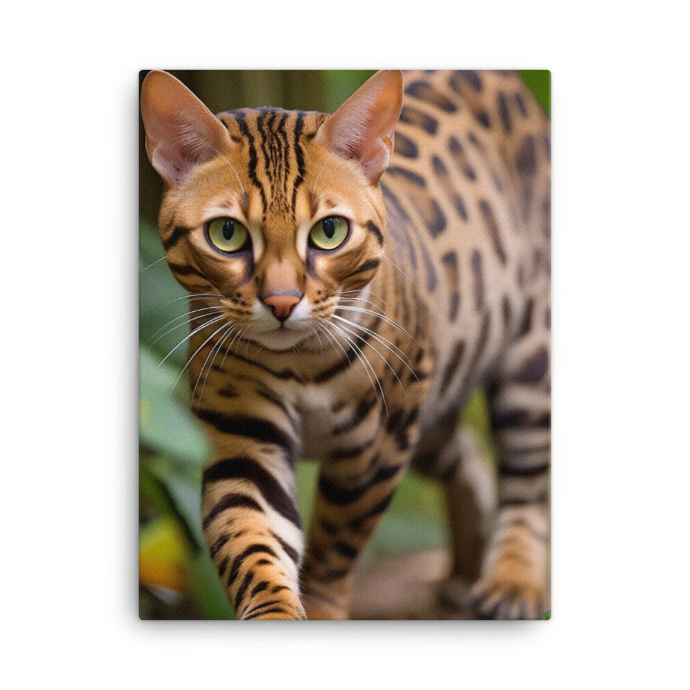 Majestic Beauty of Bengal Cat Canvas - PosterfyAI.com
