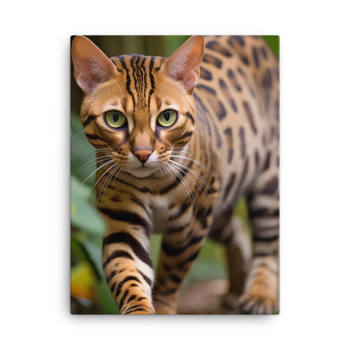 Majestic Beauty of Bengal Cat Canvas - PosterfyAI.com